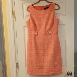 Chic Coral Mini Dress with Button Accents